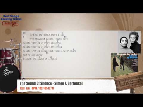 🥁 The Sound Of Silence - Simon & Garfunkel Drums Backing Track with chords and lyrics