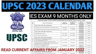 UPSC 2023 Calendar, IES, IAS exam dates