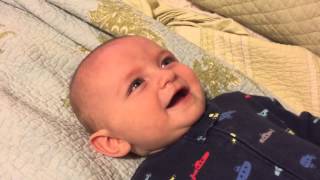Ethan (5 mo) laughing at Mommy