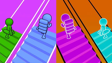 Bridge Race 🆚 Reverse gameplay Ball Colour Run walkthrough , iOS Android New Update ( Part  :1091 )