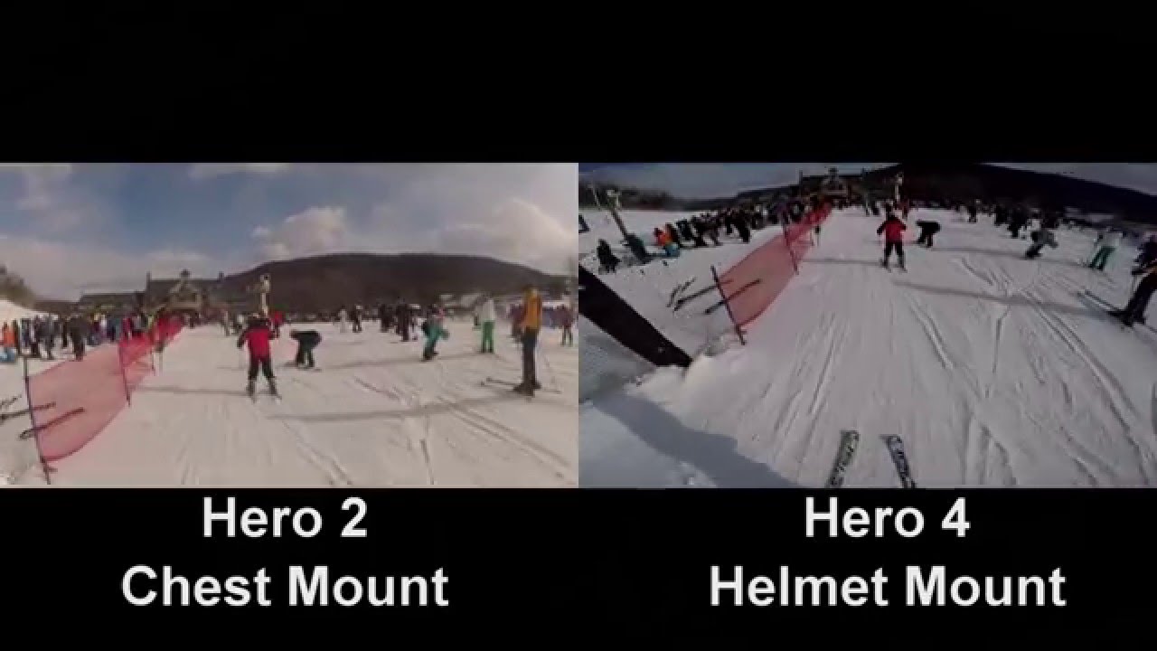 Skiing GoPro Comparison H2 vs. H4 & Chest vs. Helmet 2 of 3 (Whitetail