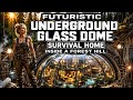She built a futuristic underground glass dome | Survival home inside the Forest Hill #survival #diy 