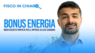 Bonus Energia Nuovi Crediti Dimposta Per Le Imprese Ad Alto Consumo Fisco In Chiaro