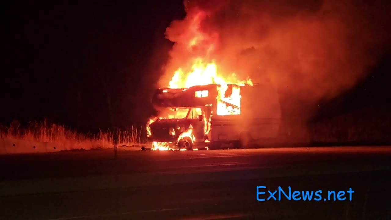 Camper Destroyed by Fire North of Vernon