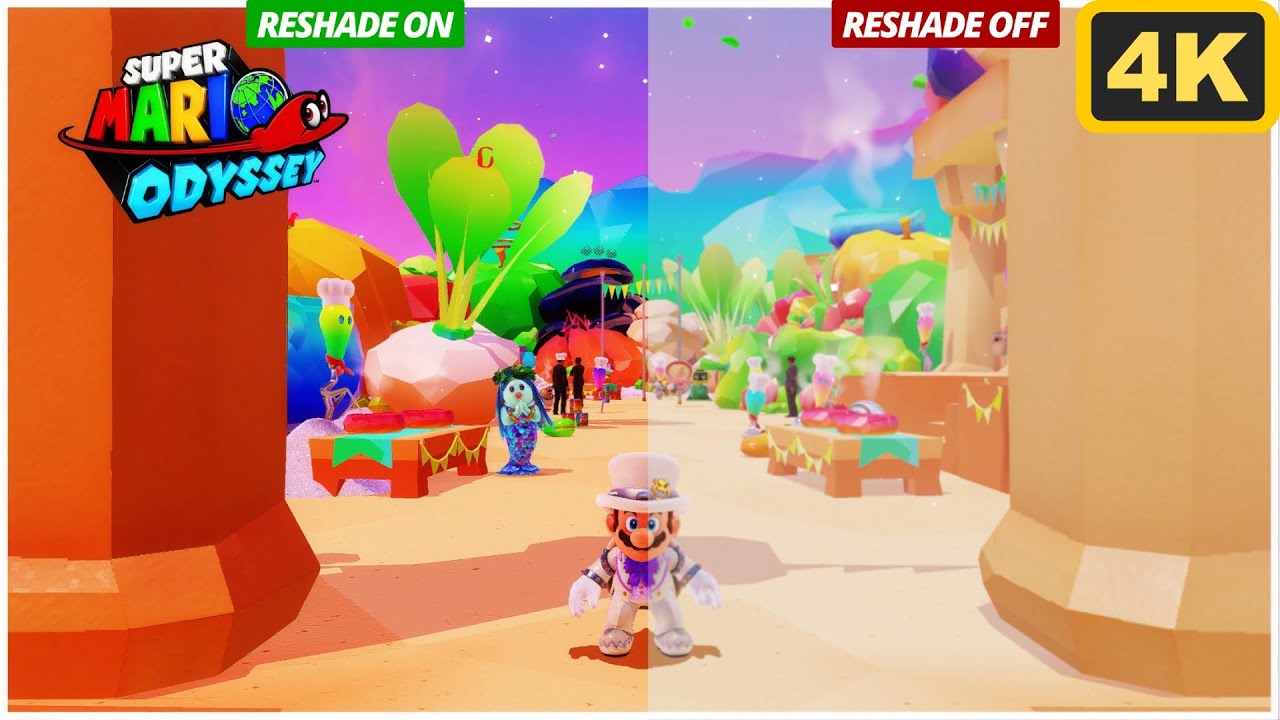 Super Mario Odyssey Gameplay Comparacion 4K 60fps Yuzu ReShade ...