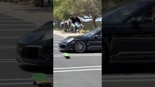 Skateboarding over my Porsche 911?! #skateboarding #skate #sk8 #shorts