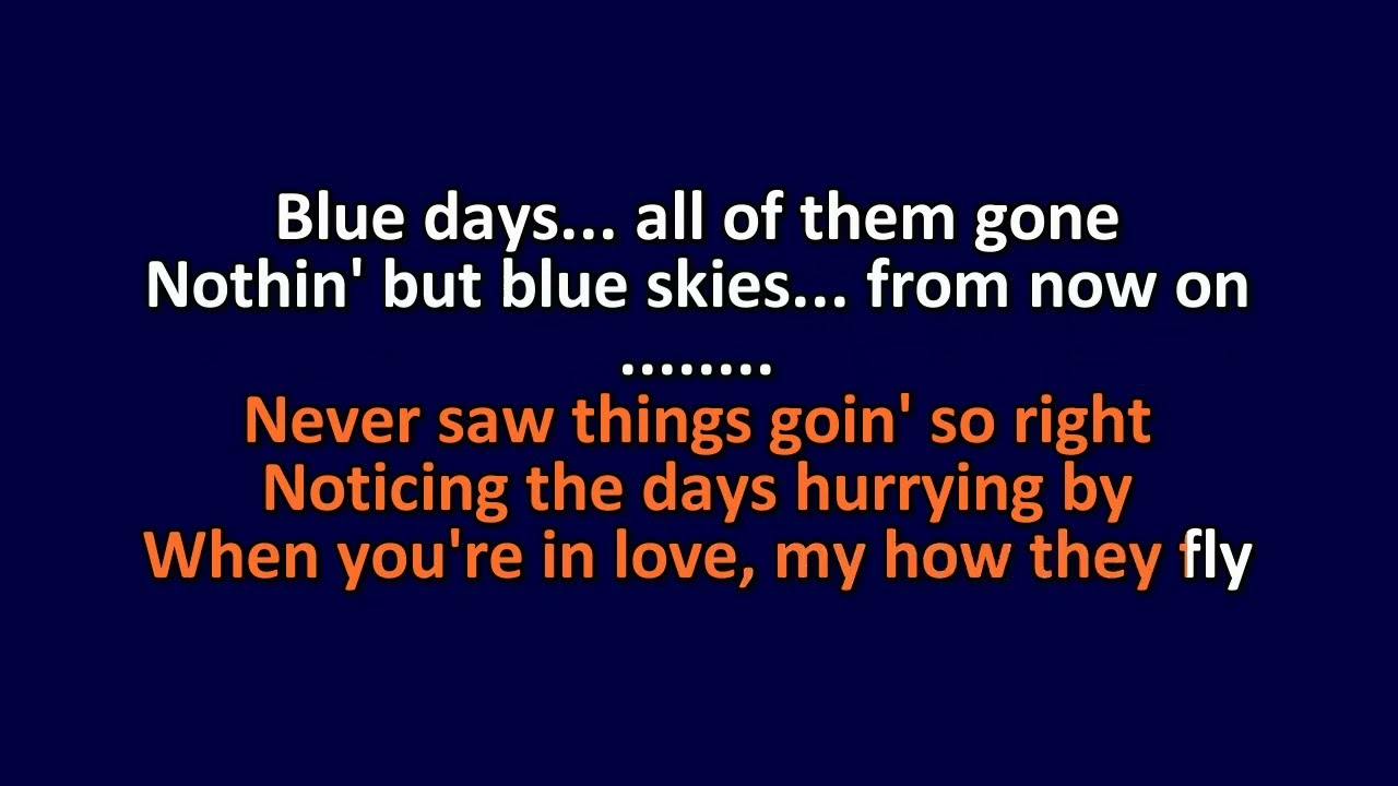 Bing Crosby - Blue Skies - Karaoke Instrumental Lyrics - YouTube