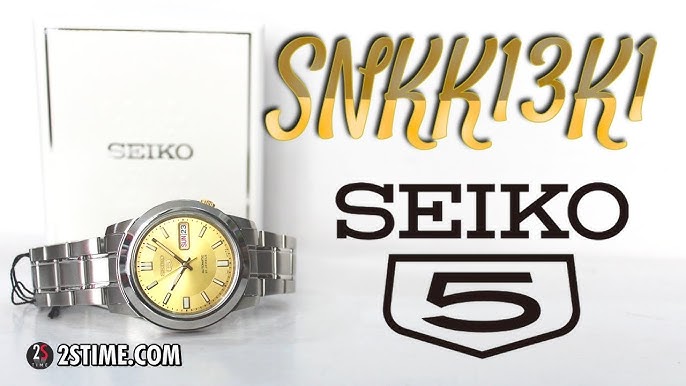 SEIKO 5 SNKK13K1 Champagne/Gold Dial Watch - YouTube