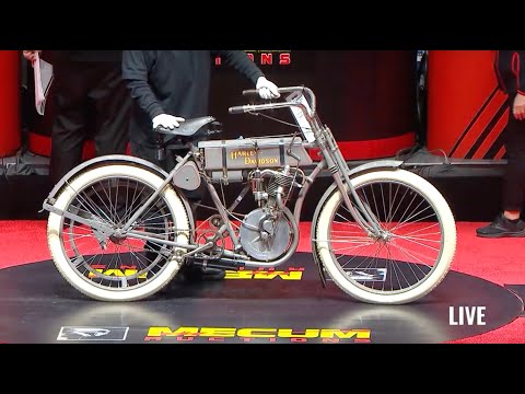 RECORD MOTORCYCLE SALE // 1908 Harley-Davidson Strap Tank // Mecum Las Vegas Motorcycles 2023