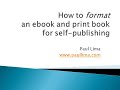 Format Book for Self-publishing (with Word); Self-publish (Free!) in Online Book Retailers with D2D