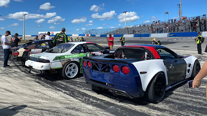 First Competition in the 1100whp C6 Corvette drift...