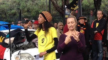 Auslan Interpreter (Amanda) @ the Rally 4th Video Sydney NSW.