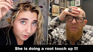 She is doing a root touch up !!! Hairdresser reacts to hair fails #hair #beauty