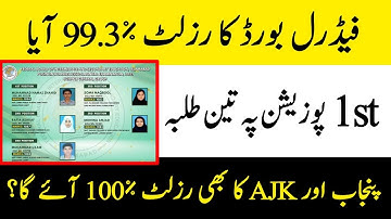 Federal board result 2021 position holders | federal board result 2021