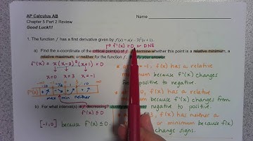 AP Calculus AB Chapter 5 Part 2 Review Answers #1-4 2019-2020