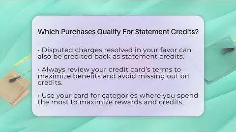 Which Purchases Qualify For Statement Credits? - Points and Perks Channel