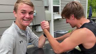 ARM WRESTLE SHOWDOWN IN CLASS,HOOD AND CHURCH? THE TOURNAMENT CONTINUES