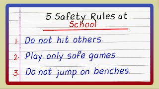 Safety Rules at School | Five Safety Rules at School | 5 School Safety Rules