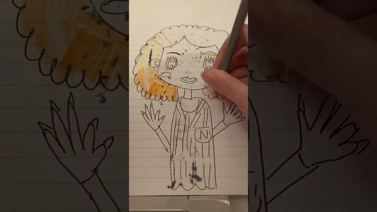 How to draw Erin from Wednesday The Netflix series time lapsed. 