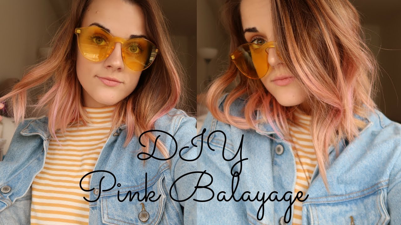 I DYED MY HAIR PINK | DIY Balayage - YouTube