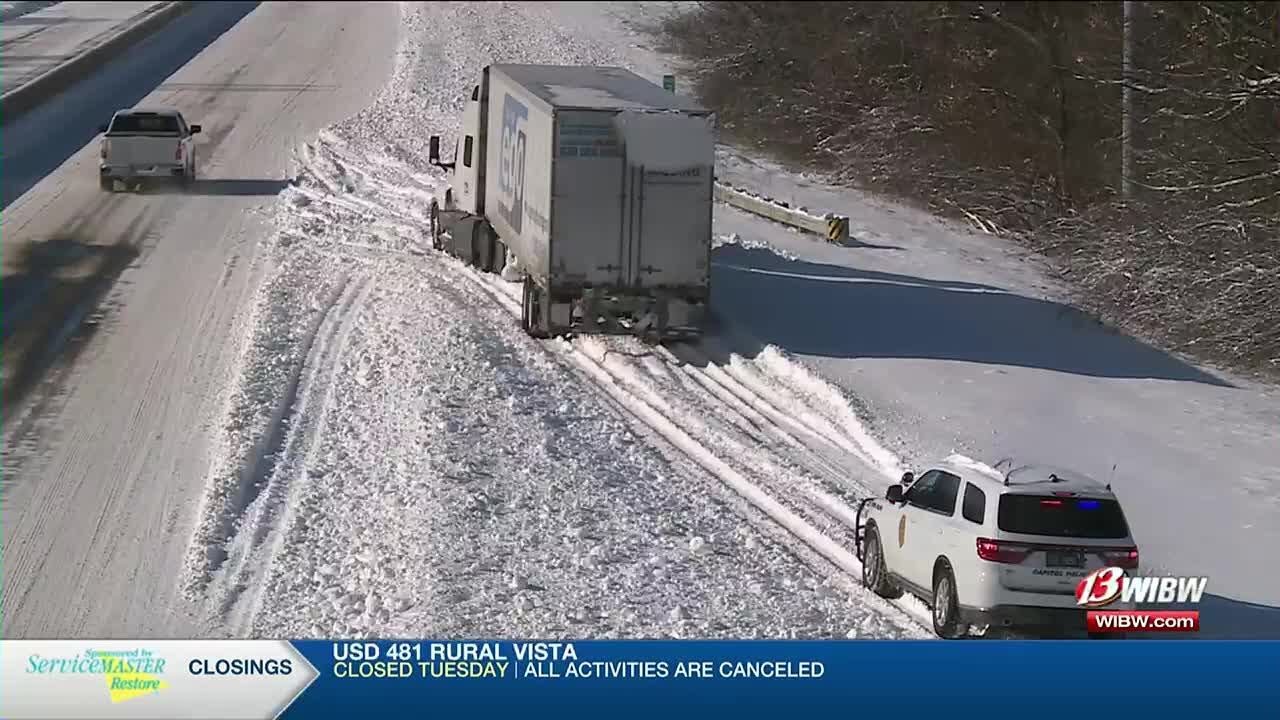 KDOT reports significant progress clearing roads, but ice remains