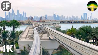 4K Monorail on Palm Jumeirah Island + Timelapse with Relaxing Music + 1 Minute for Quick Relaxation