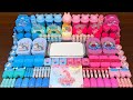 BLUE UNICORN Vs PINK PEPPA PIG !! Mixing Random into GLOSSY Slime ! Satisfying Slime Video #586