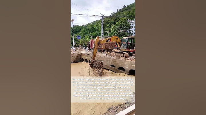 Flood Crisis: Heroic Excavator Defies Rising Waters to Clear Blocked Bridge