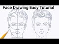 How to draw face for beginners  easy way to draw a boy face