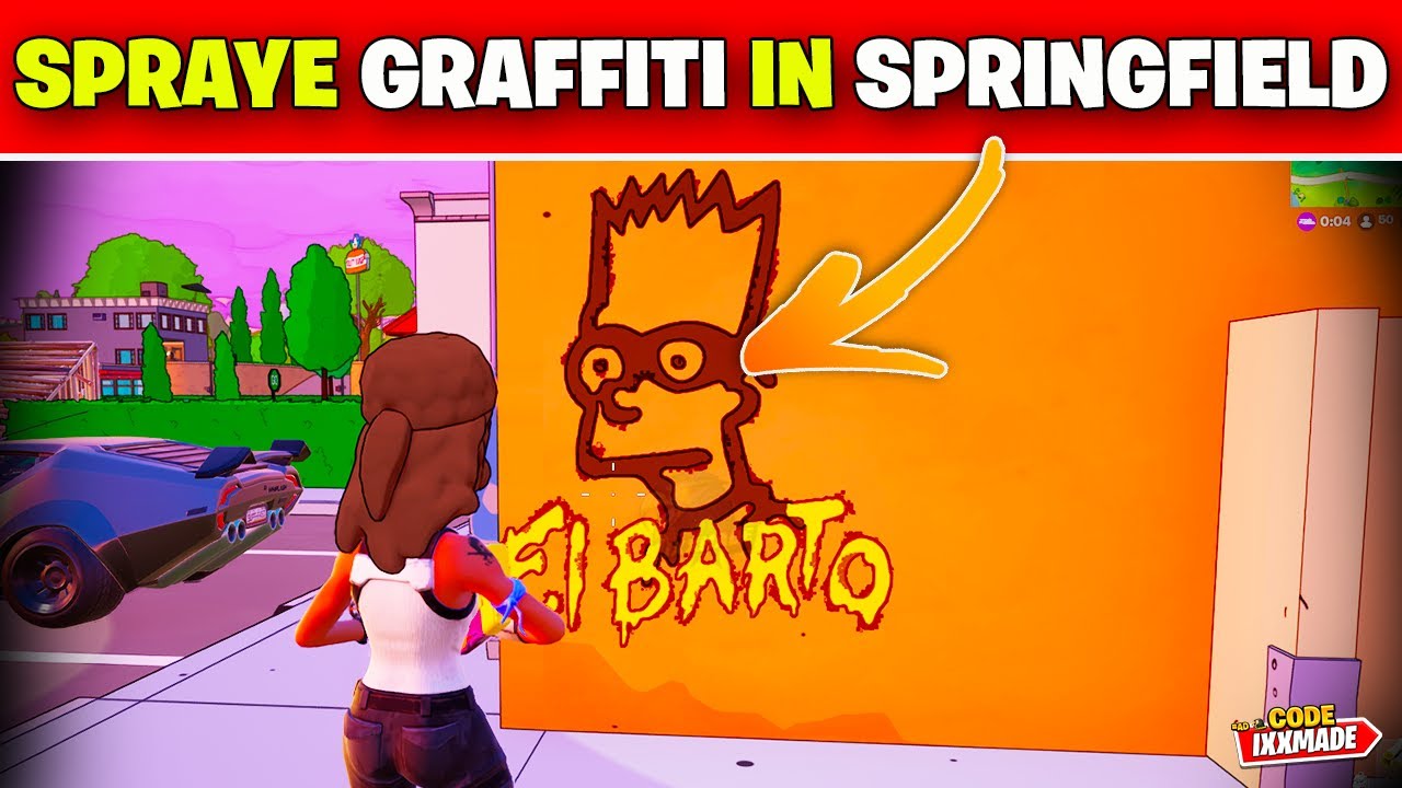 Spraye Graffiti in Springfield Fortnite Geheime Aufgabe Verborgen