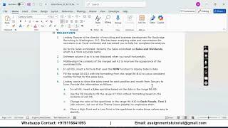 Details Shelly Cashman Excel 2019 | Module 3: SAM Project 1a Raybridge Recruiting Update