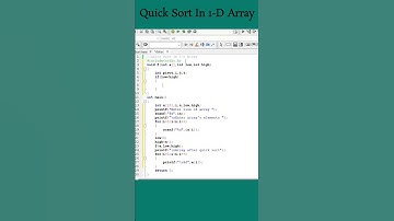 #79 Quick sort in 1-D Array || C Program ||Sorting #shorts #cprogramming #coding #shortvideo #array