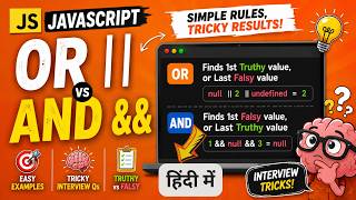 JavaScript OR vs AND Operators Deep Dive | Truthy, Falsy & Interview Tricks | IT WALA HINDI हिंदी