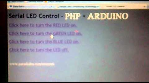 PHP + Arduino : RGB LED Serial Communication