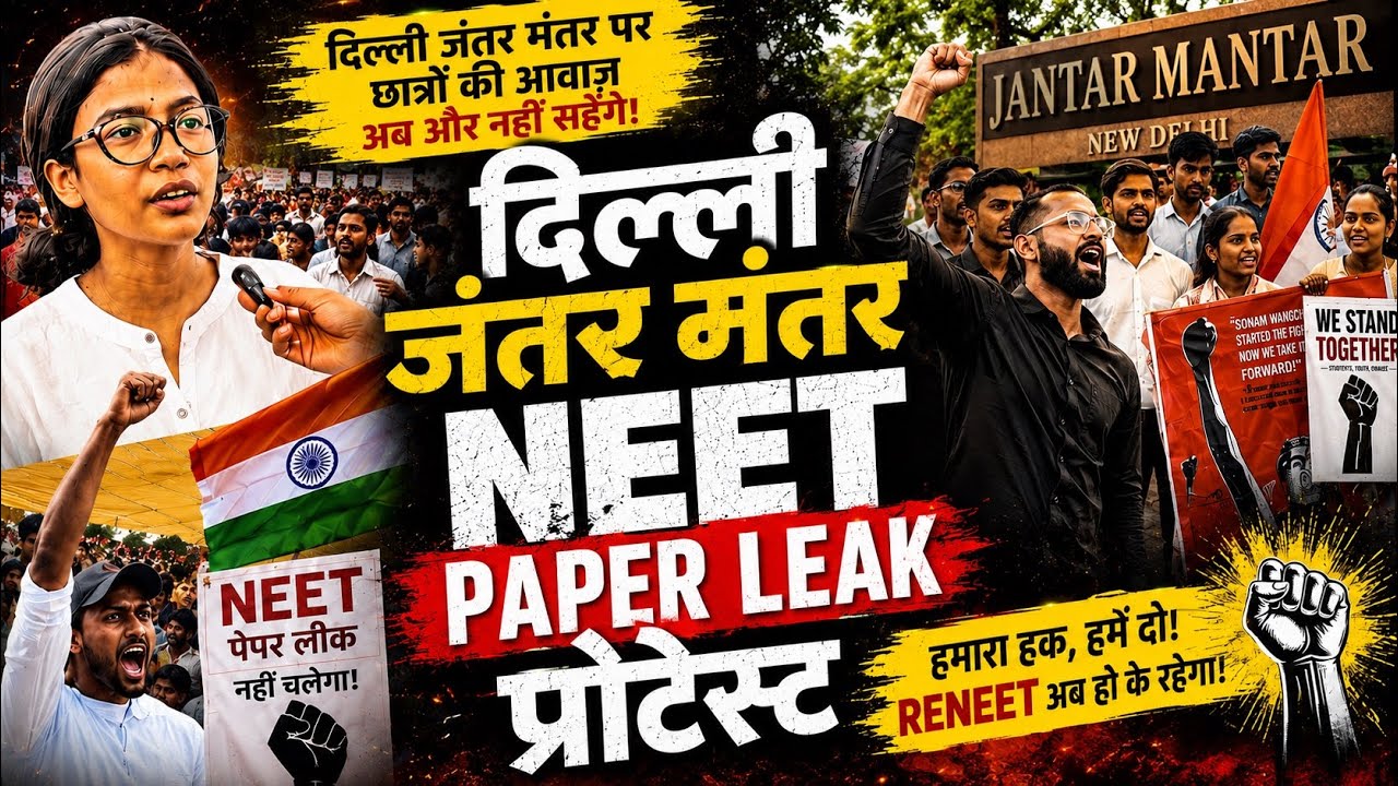 NEET PAPER 📄 LEAK PROTEST || JANTAR MANTAR PROTEST || DELHI  NEET PAPER LEAK PROTEST 
