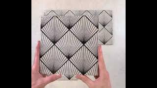 Art Deco White Wall Tiles 20x20cm - Ceramic Tiles
