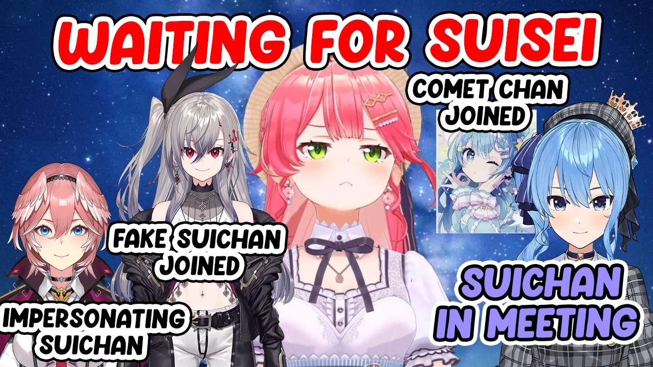 Miko Waits for Suisei's Call-In, but Other Members and Comet-chan Show Up