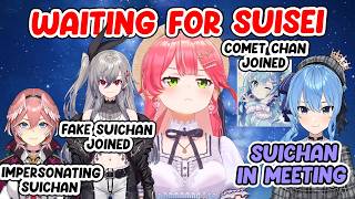 Miko Waits for Suisei's Call-In, but Other Members and Comet-chan Show Up