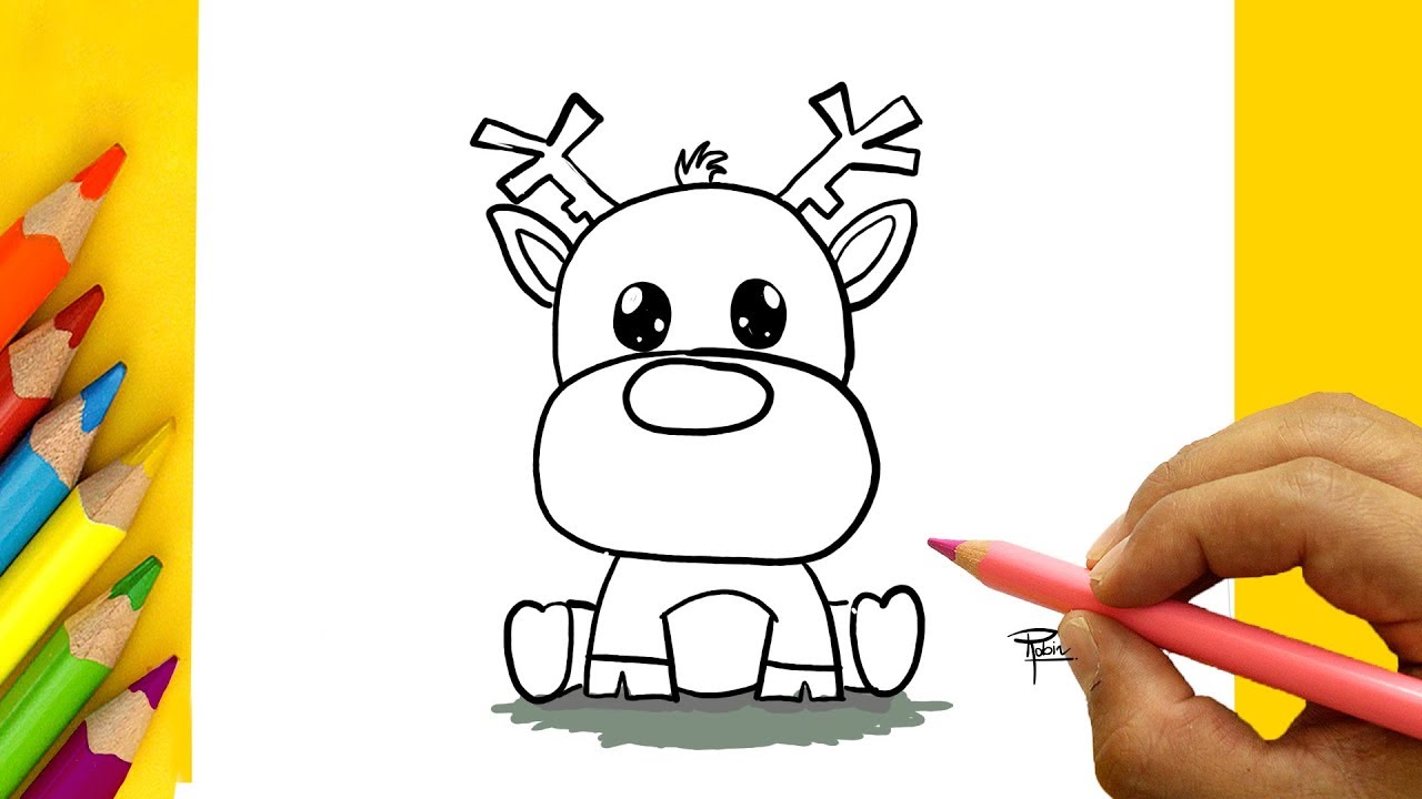 How to draw a Reindeer Christmas │ Como Dibujar un Reno│Coloring pages for  kids │ Easy Art - YouTube