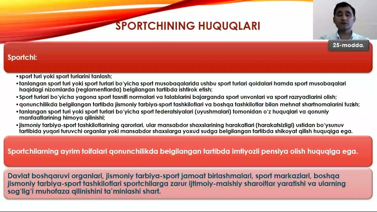 2-mavzu. O‘zbekiston Respublikasining ta’lim va sportga oid Qonunlari.