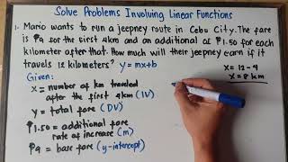 Solve Problems Involving Linear Functions ( Step-by-Step Guide ) Math 9 | Term 1 |