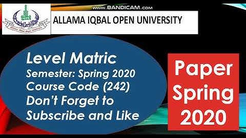 Code 242 AIOU Matric/SSC Paper English - 1 Code 242 Spring 2020 | AIOU Old Papers | AIOU Past Papers