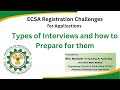 Types of ecsa interviews and how to prepare for them