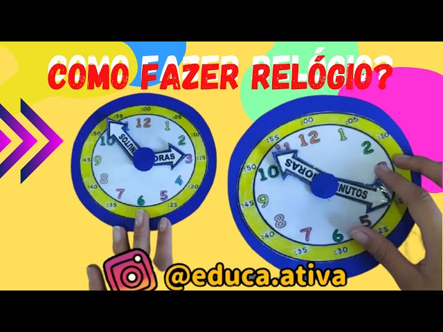 Como fazer um Relógio de papel- Como ensinar as horas para