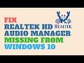 Fix Realtek HD Audio Manager Missing from Windows 10 - YouTube