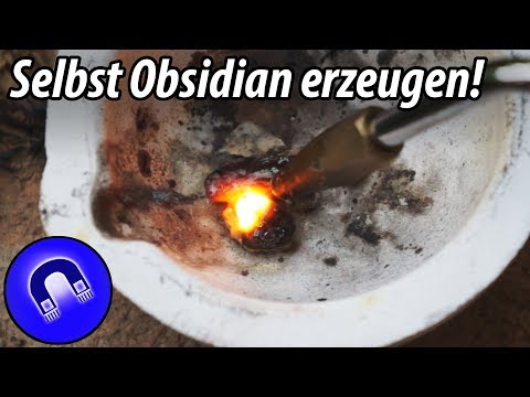 Obsidian/"Drachenglas" erzeugen mit dem Knallgasbrenner!