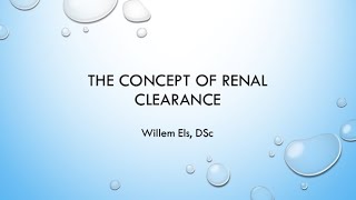 Concept of Renal Clearance