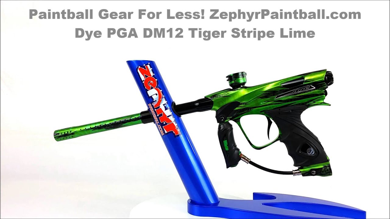 Dye Limited Edition PGA DM12 Paintball Gun Tiger Stripe Lime