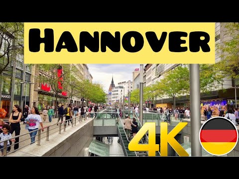 Walking tour in Hannover, Germany - 4K 60fps