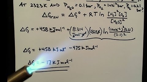 Chapter 18: Calculating the Gibbs Free Energy under Non Standard Conditions